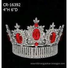 Full Round Red Big Stone Pageant Crown